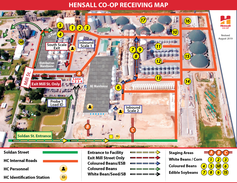Hensall Co-op receiving map